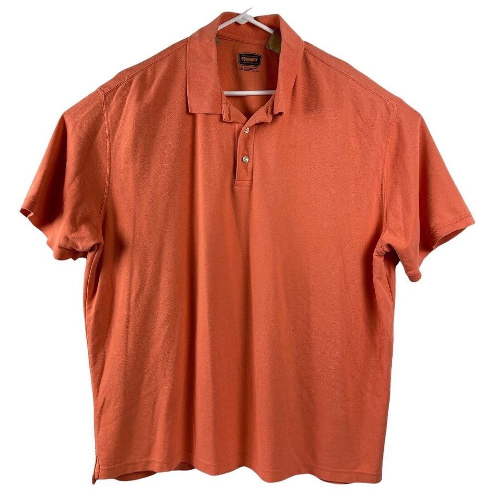 Foundry Men's Short Sleeve Polo Shirt Coral Color Size 3XL
